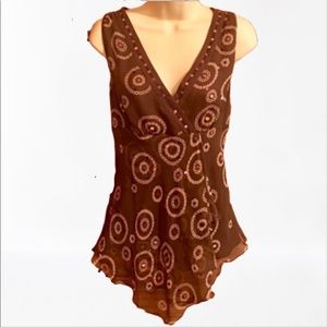 ALFANI Silk with Sequin Embellishments Top